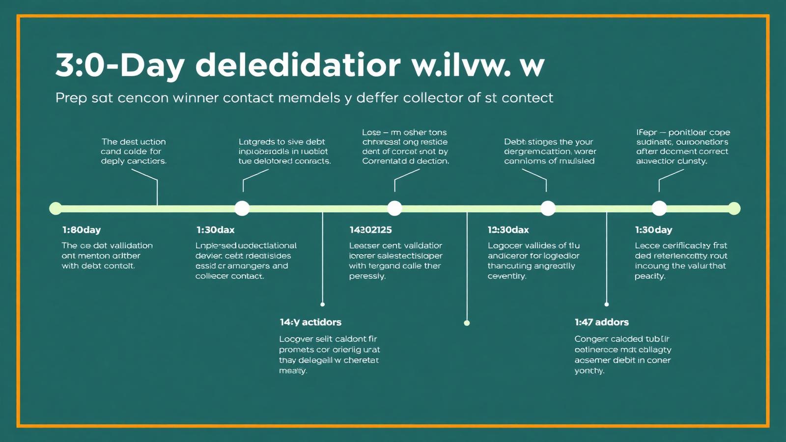 Infographic timeline of the 30-day debt validation window after a collector's first contact